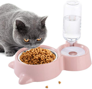 Dog Cat Bowls Water and Food Bowl Set with Detachable Stainless Steel Bowl