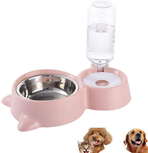 Dog Cat Bowls Water and Food Bowl Set with Detachable Stainless Steel Bowl