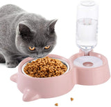 Dog Cat Bowls Water and Food Bowl Set with Detachable Stainless Steel Bowl