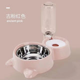 Dog Cat Bowls Water and Food Bowl Set with Detachable Stainless Steel Bowl
