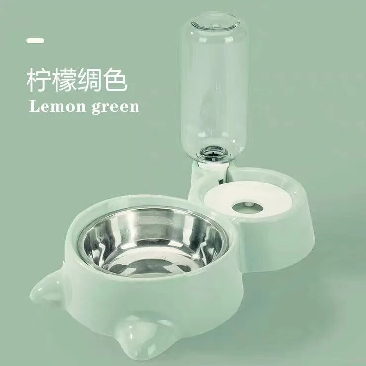 Dog Cat Bowls Water and Food Bowl Set with Detachable Stainless Steel Bowl
