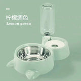 Dog Cat Bowls Water and Food Bowl Set with Detachable Stainless Steel Bowl