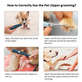 Pet grooming clippers cordless cat and small dogs clipper low noise electric pet trimmer