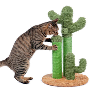 Cactus cat scratcher post featuring cat tree