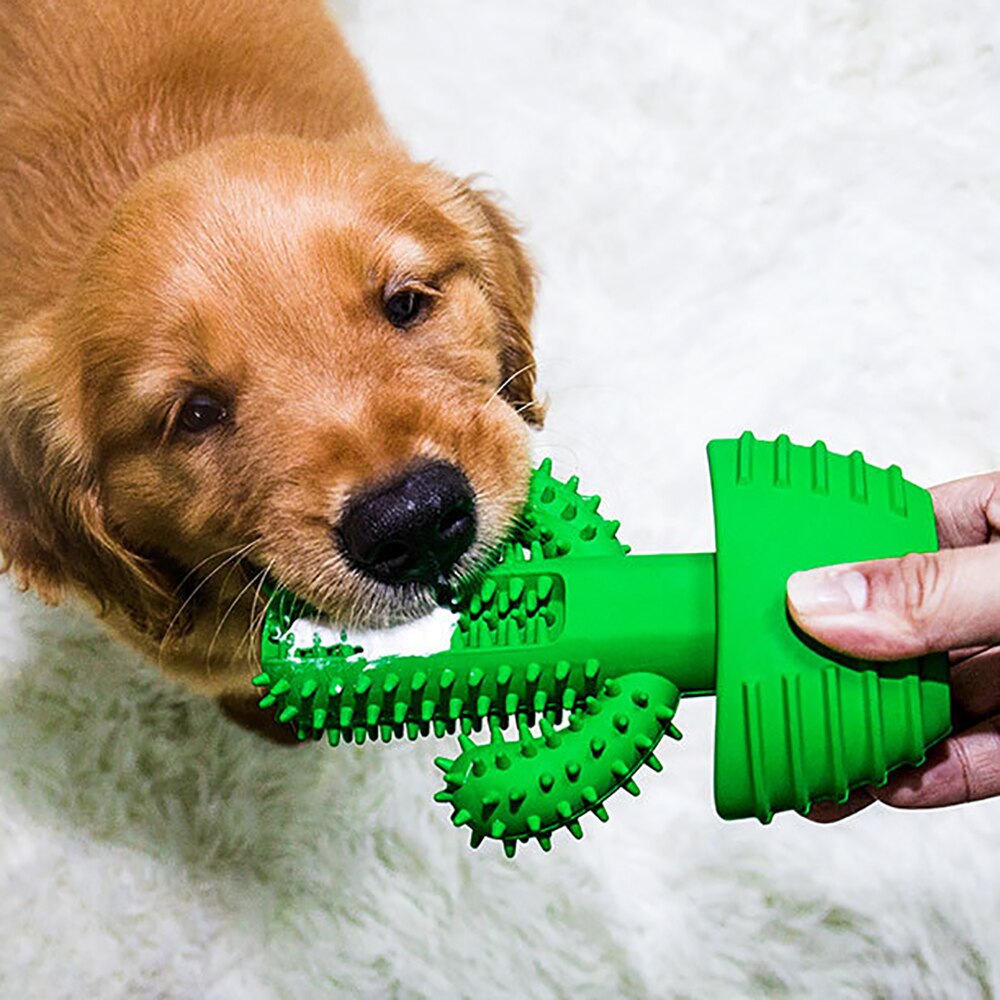 Nuopets Pet Toothbrush Chew Toy Doggy Brush Stick Soft Rubber dog Teeth Cleaning