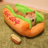 Nuopets Hot Dog Bed Dog Kennel Mat Warm Soft Bed