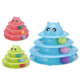 Cat Toy Colorful 3 Level Tower Track Roller Toy with Balls