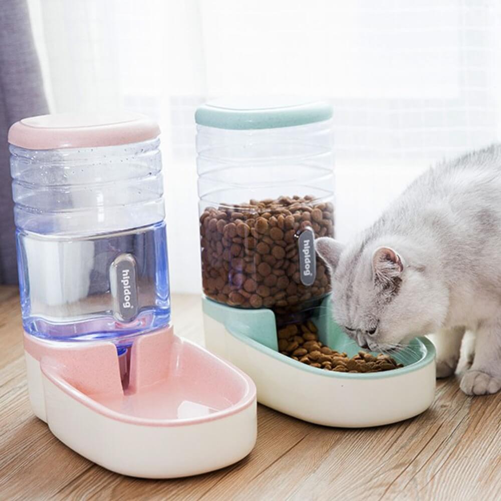Pets Automatic Self-Dispensing Gravity Pet Feeder and Waterer for Dogs & Cats