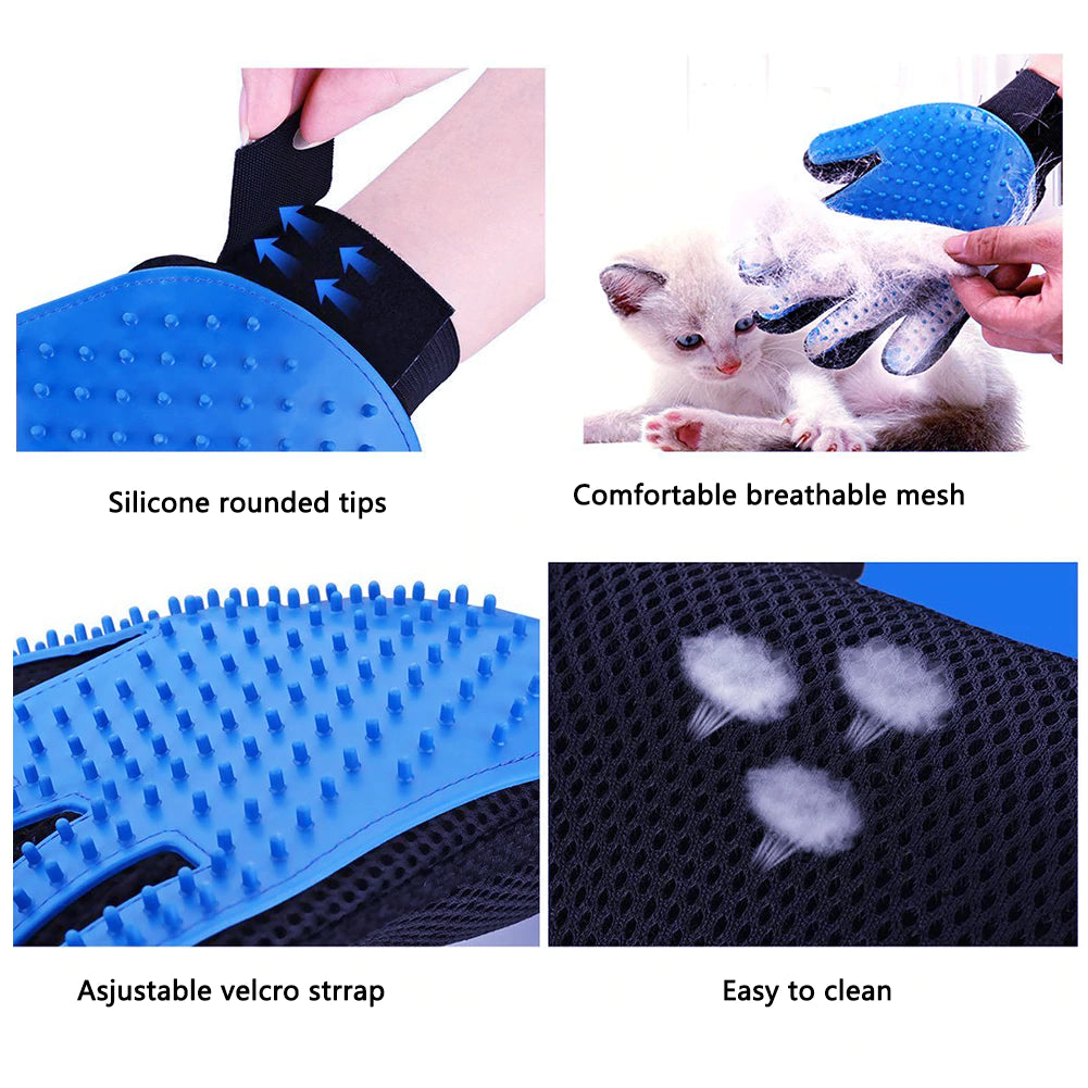 Efficient Deshedding Pet Hair Grooming Brush Glove - Perfect for Dogs & Cats with Long & Short Fur - NuoPets