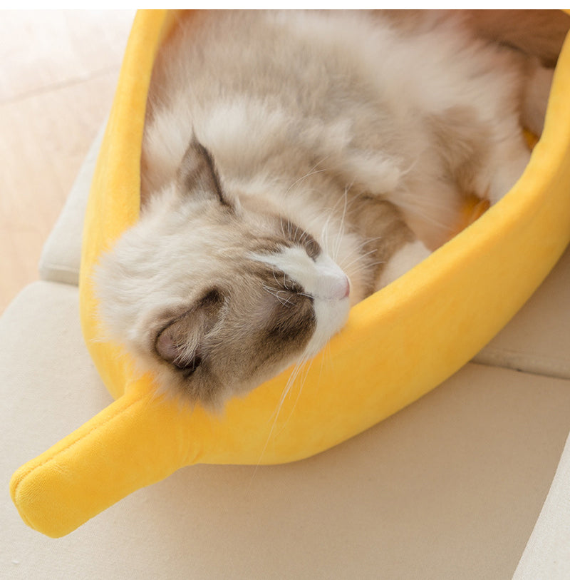 Cat Bed Banana Shaped Soft Cat House
