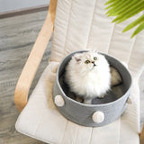 Home Cotton with velvet Universal Round Cat Bed Basket Nest Cotton Rope