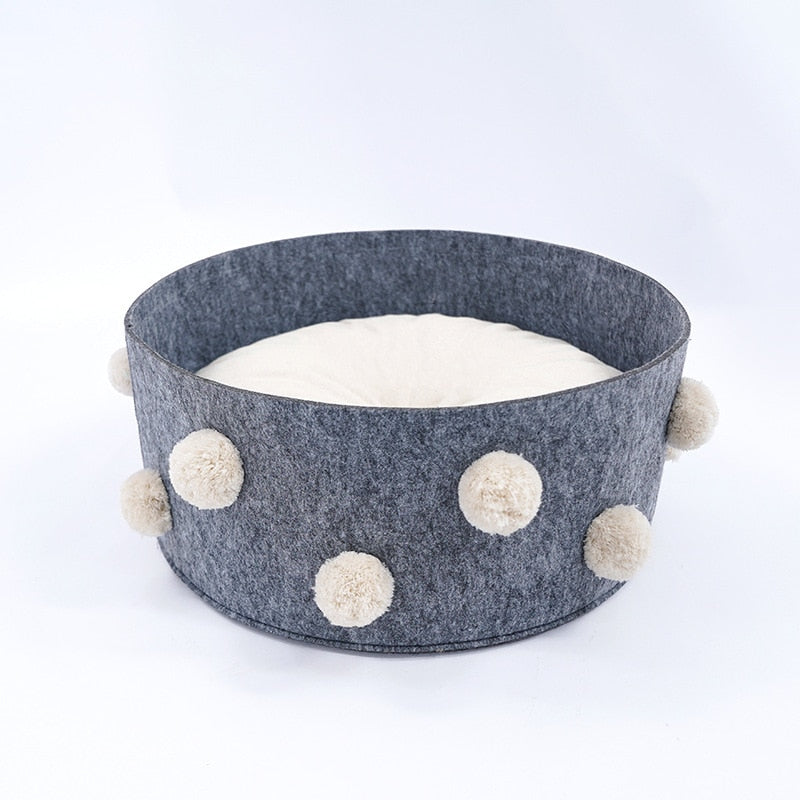 Home Cotton with velvet Universal Round Cat Bed Basket Nest Cotton Rope Woven