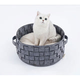 Home Cotton with velvet Universal Round Cat Bed Basket Nest Cotton Rope Woven