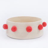 Home Cotton with velvet Universal Round Cat Bed Basket Nest Cotton Rope
