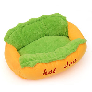 Nuopets Hot Dog Bed Dog Kennel Mat Warm Soft Bed