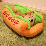 Nuopets Hot Dog Bed Dog Kennel Mat Warm Soft Bed