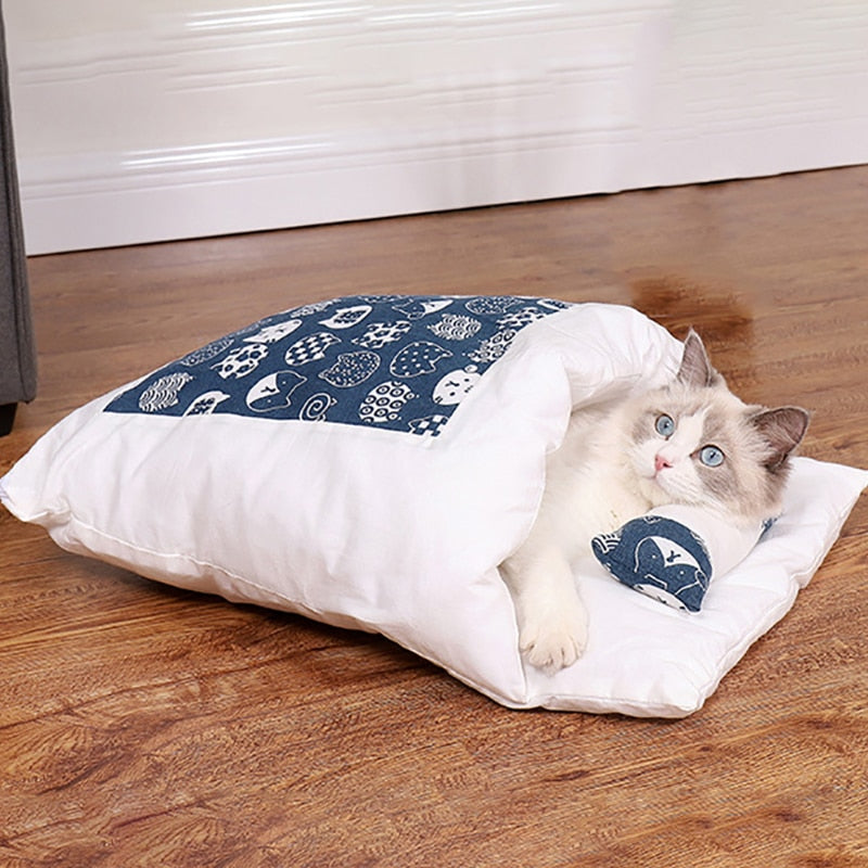 Cat Bed Removable Warm Cat Sleeping Bag Deep Sleep