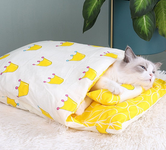 Cat Bed Removable Warm Cat Sleeping Bag Deep Sleep