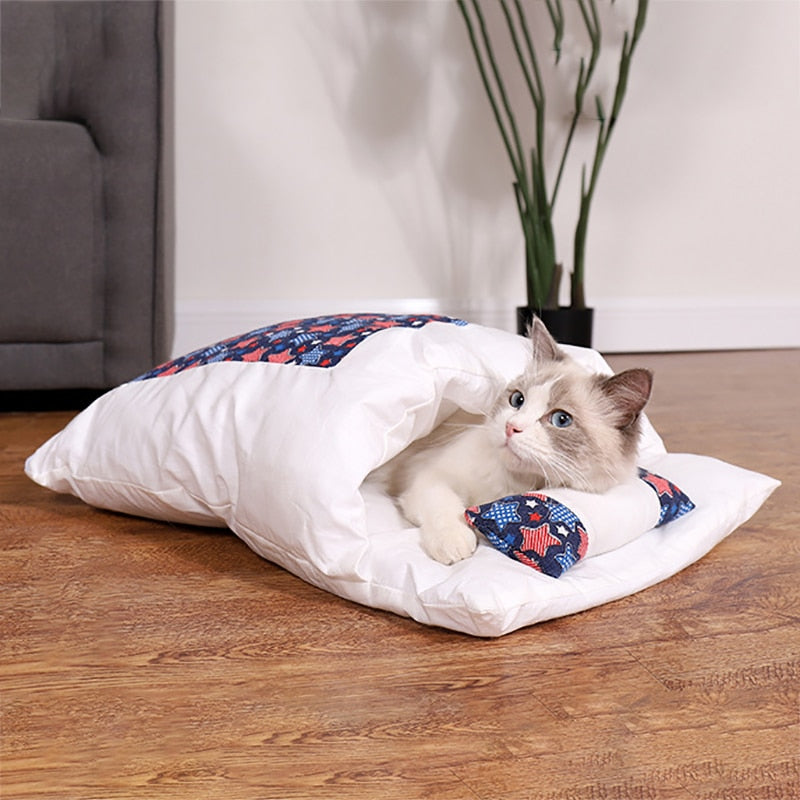Cat Bed Removable Warm Cat Sleeping Bag Deep Sleep