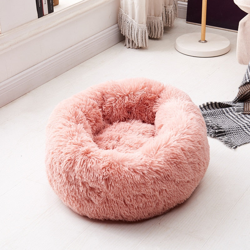 Nuopets Fuzzy Nest Calming Dog Bed Anti Anxiety Long Plush Pet Bed