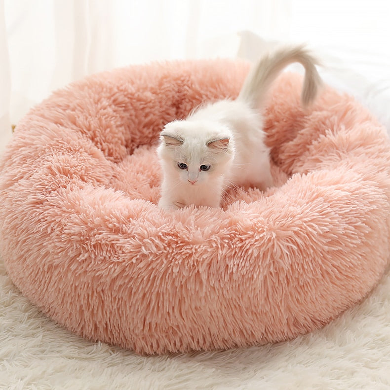 Nuopets Fuzzy Nest Calming Dog Bed Anti Anxiety Long Plush Pet Bed