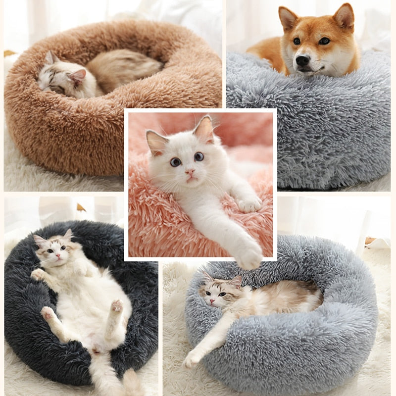 Nuopets Fuzzy Nest Calming Dog Bed Anti Anxiety Long Plush Pet Bed