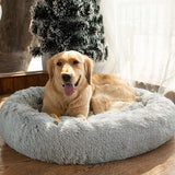 Nuopets Fuzzy Nest Calming Dog Bed Anti Anxiety Long Plush Pet Bed