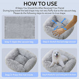 Nuopets Fuzzy nest dog bed Square Long Plush Pet Bed
