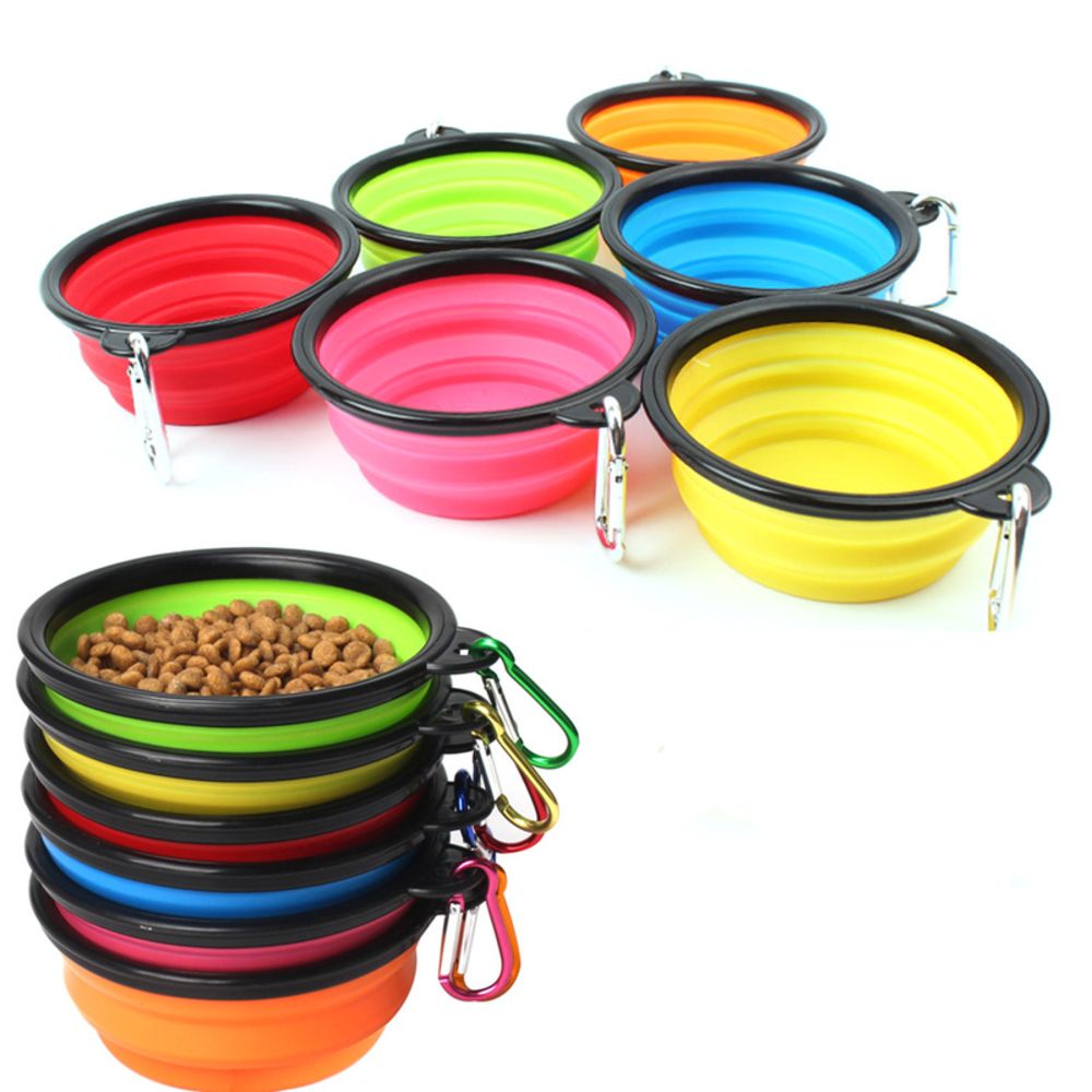 Collapsible Dog Bowl For Food & Water. A Fordable Travel Pet Bowl with Carabiners - NuoPets