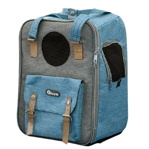Nuopets Cat Carrier Bag Portable Canvas Backpack