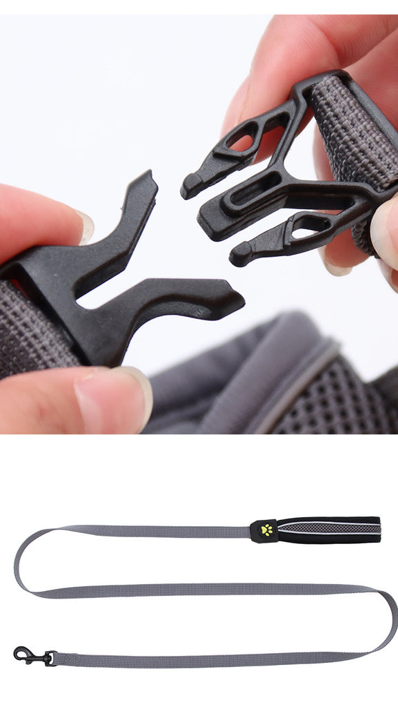 Pet Dog Cat harness Mesh Air-breathable Chest Strap With Leash