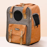 Nuopets Cat Carrier Bag Portable Canvas Backpack