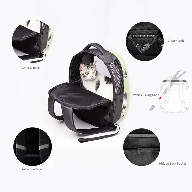 Vintage style travel pet backpack carrier bag waterproof breathable