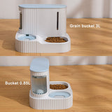 Pet Cat Bowl Feeder Bowls Kitten Automatic Food Drinking Fountain 3L