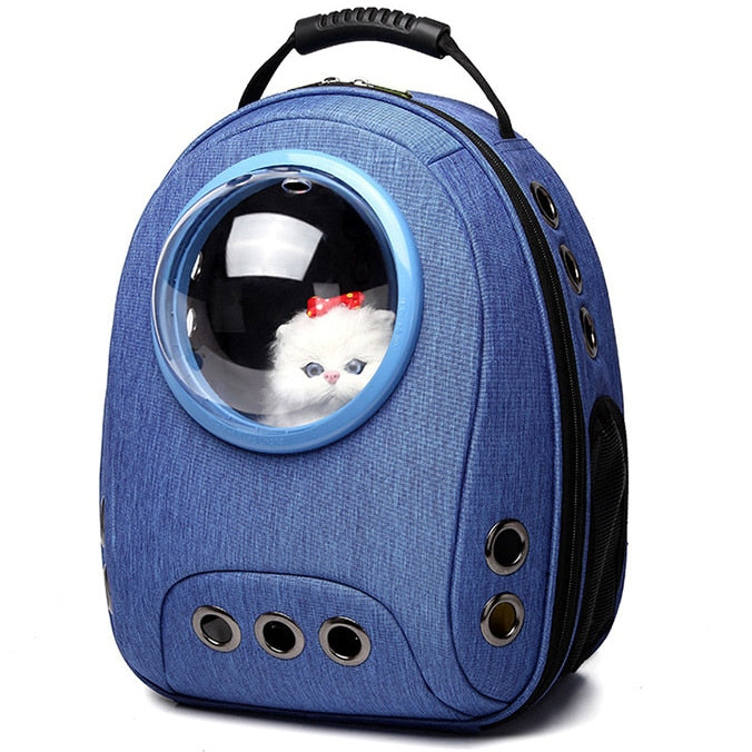 Pet cat carrier bag breathable outdoor pet backpack with bubble portable