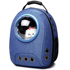 Pet cat carrier bag breathable outdoor pet backpack with bubble portable