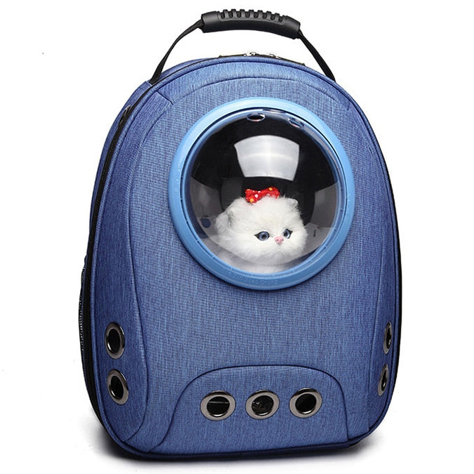 Pet cat carrier bag breathable outdoor pet backpack with bubble portable