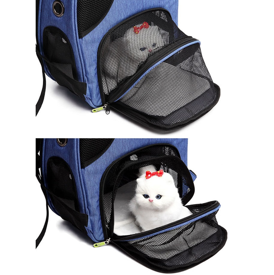 Pet cat carrier bag breathable outdoor pet backpack with bubble portable