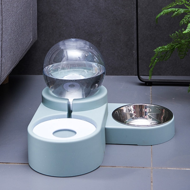 Pet Dog Cat Bowl Fountain Automatic Food Water Feeder Container Dispenser