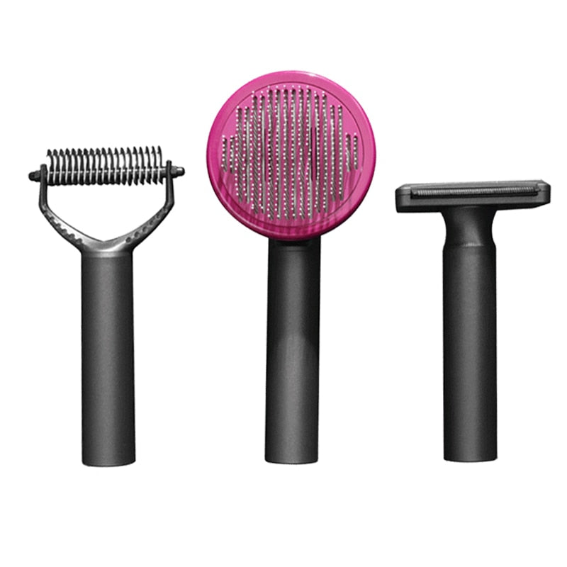 Pet Hair Remover Brush Cat Grooming Comb Effectively Self Cleaning