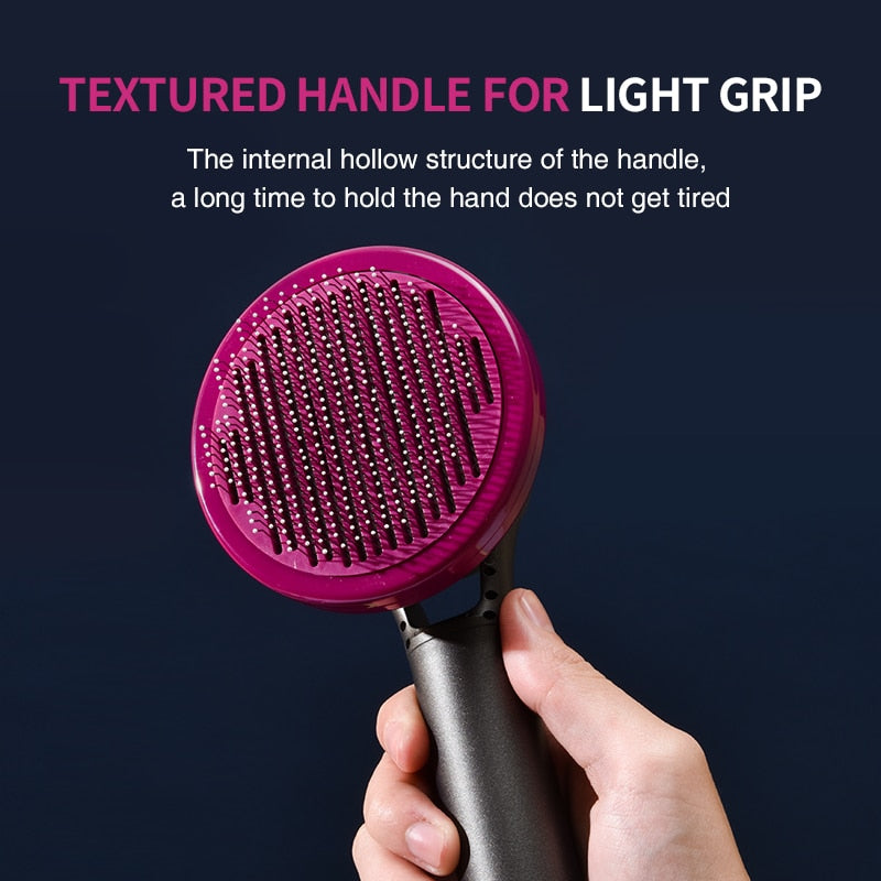 Pet Hair Remover Brush Cat Grooming Comb Effectively Self Cleaning