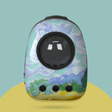 Nuopets pet backpack carrier bag portable with capsule oil painting series