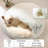 Nuopets Cat Bed Plush Warm Round Pet Bed