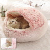 Nuopets Cat Bed Plush Warm Round Pet Bed