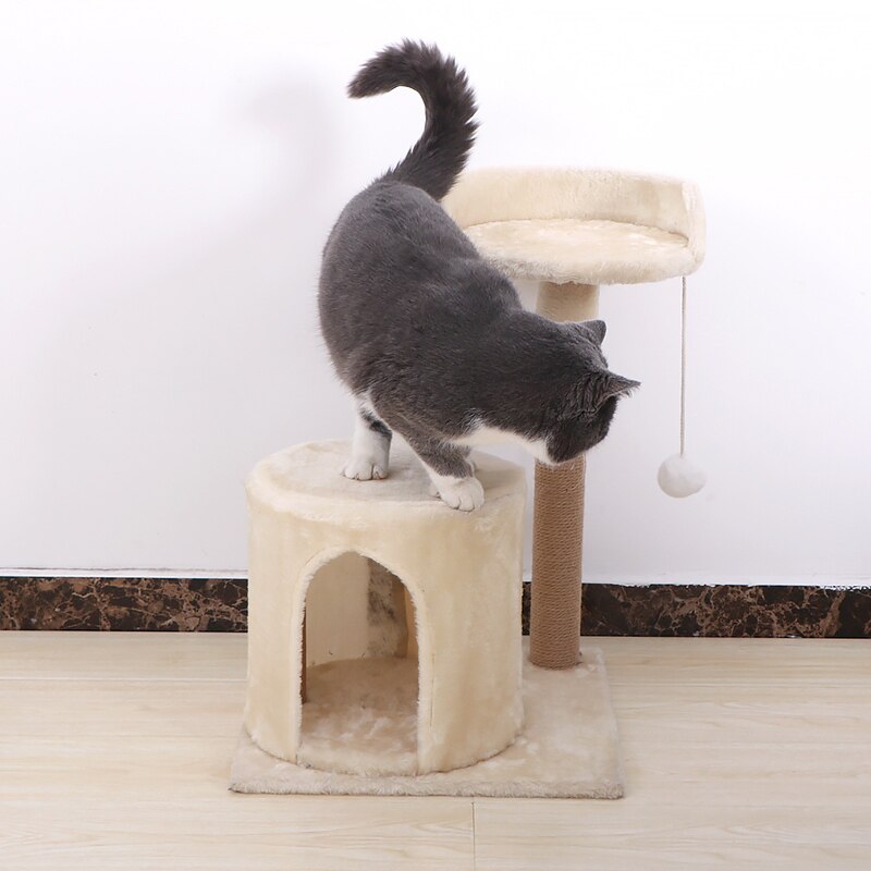 Cat tree cat tower with natural sisal scratching post for cats activity