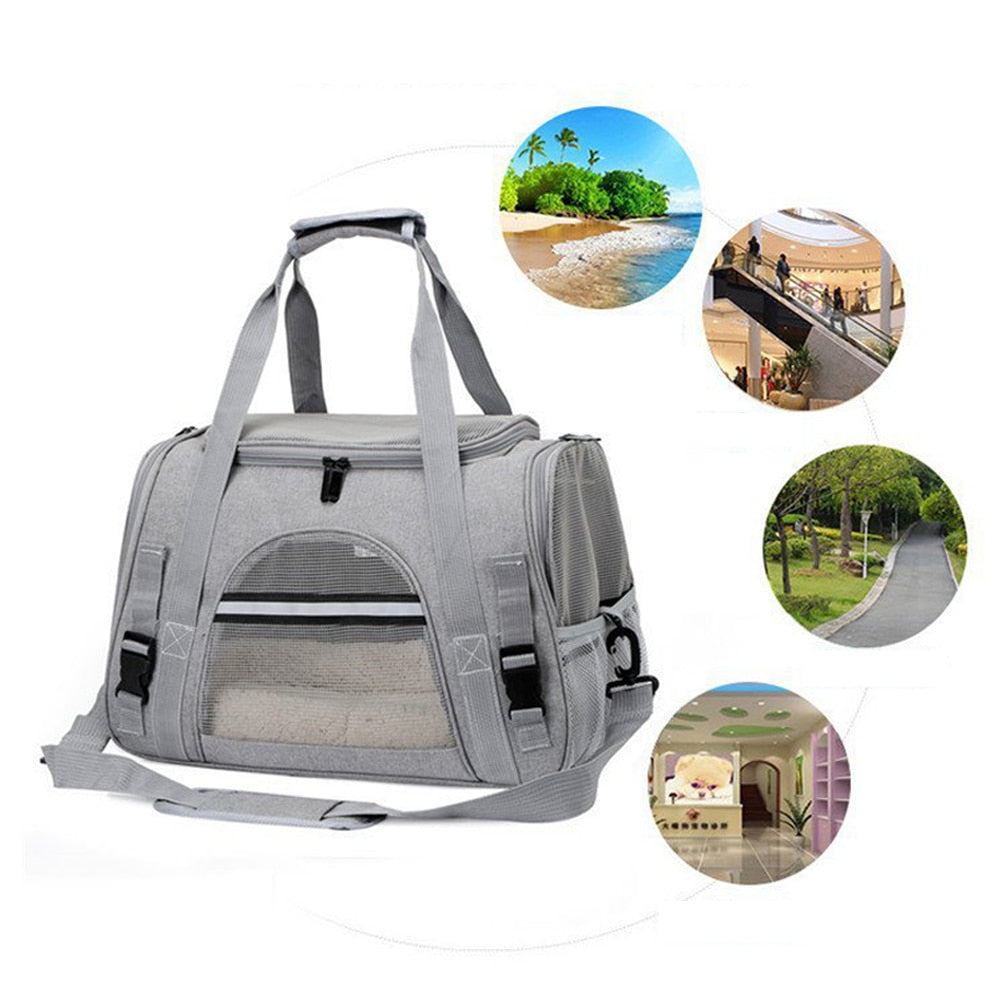 Soft pet carriers portable breathable foldable bag cat dog carrier bags