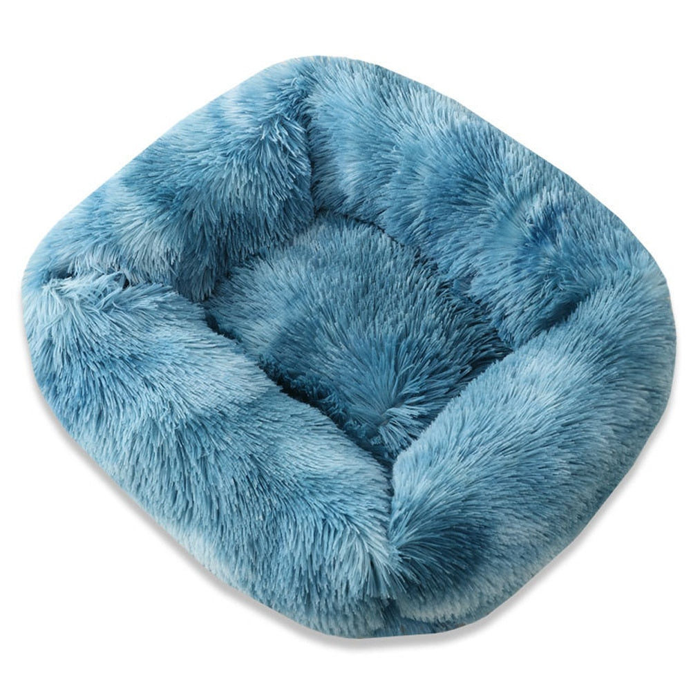 Nuopets Fuzzy nest dog bed Square Long Plush Pet Bed