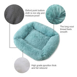Nuopets Fuzzy nest dog bed Square Long Plush Pet Bed