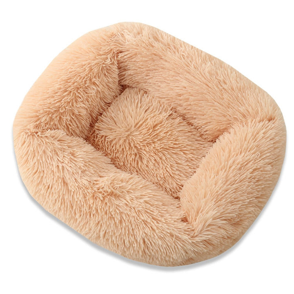 Nuopets Fuzzy nest dog bed Square Long Plush Pet Bed