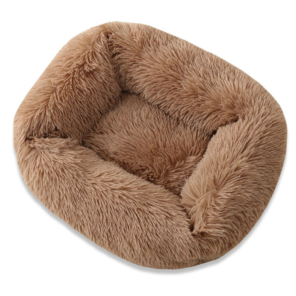Nuopets Fuzzy nest dog bed Square Long Plush Pet Bed